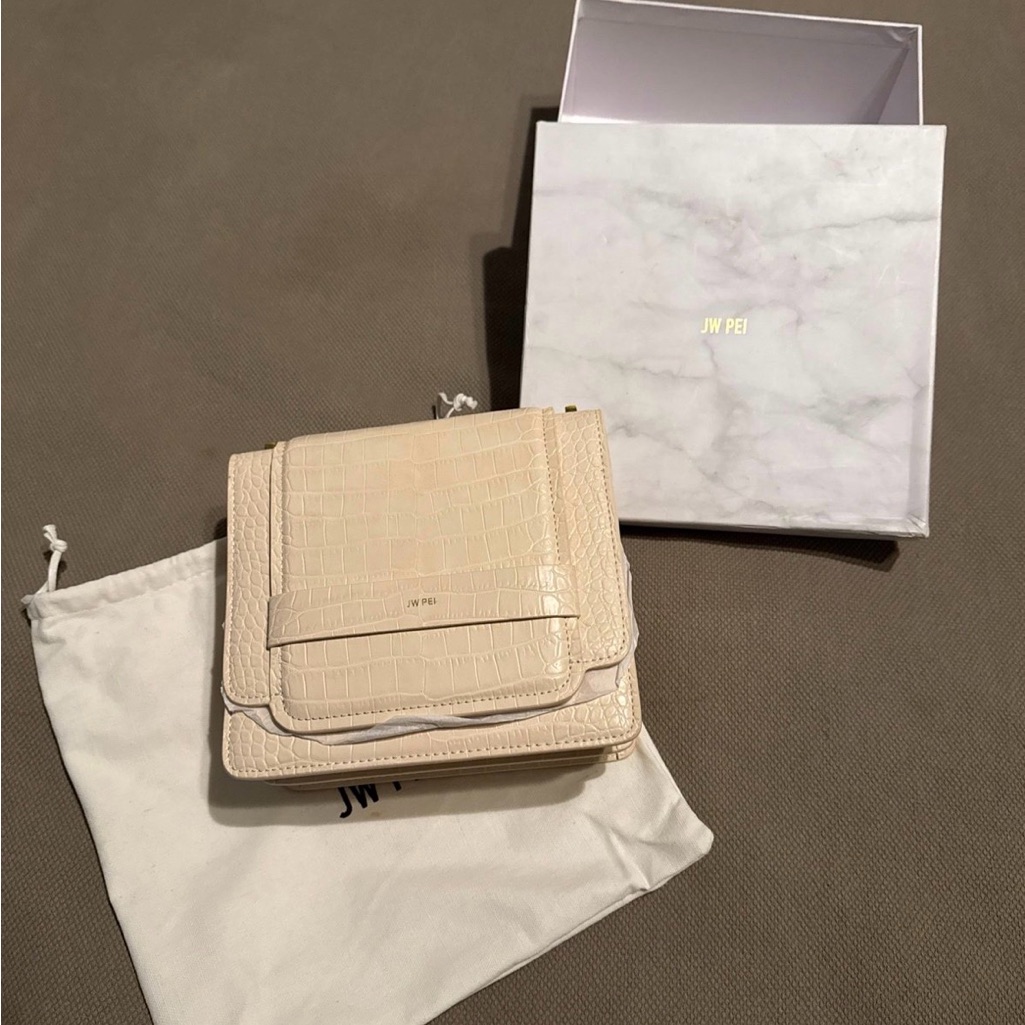 Jw Pei Fiona Croc Crossbody - Beige